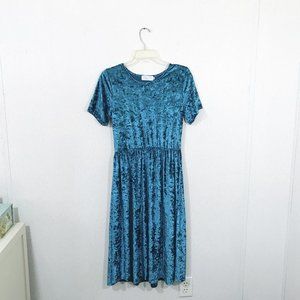 Crushed Velvet Midi Dress M, Sign Here